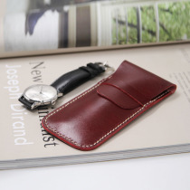 Slow Work Plant Tanning Head Layer Cow Leather Watch Box Watch Table Bag Travel Containing Box Pure Handmade Watch Cover