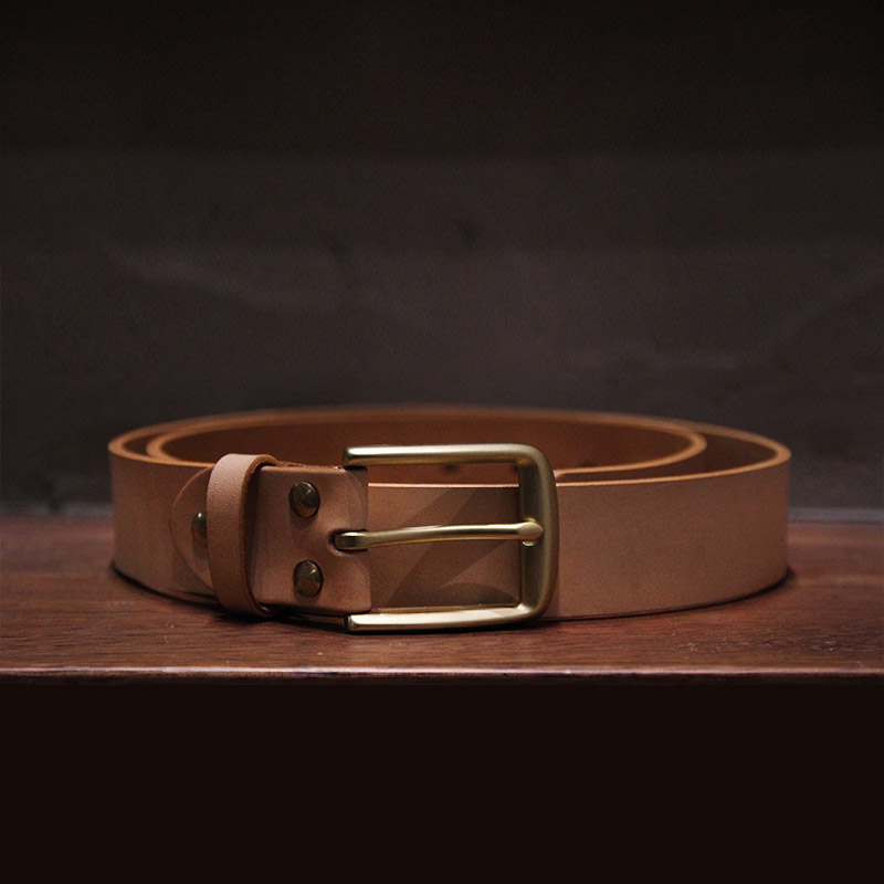 Primary color genuine leather strap Men's belt Belt Belt Buckle Day Character Button Casual European and American punk Vegetable Tannins Niu Leather