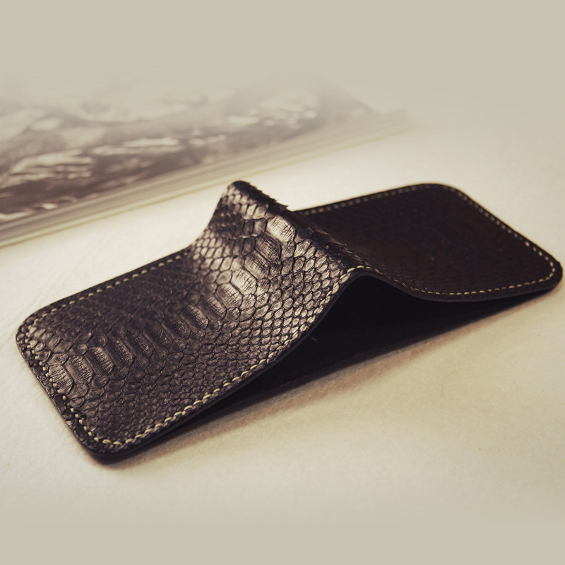Python Leather Short handmade wallet Yoko-style male and female universal personality original handmade leather with slow workout slowlifes