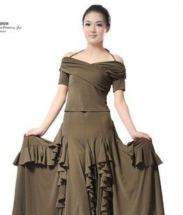 Betty Dance Clothes Chest Cross Fold Hanging Neck Latin Dance Modern Dance Top Y62