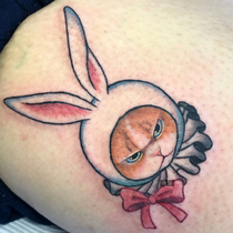 Over 15 yuan rabbit Cat cartoon tattoo stickers waterproof female lasting cute simulation tide South Korea