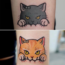 Over 15 yuan orange cat couple tattoo stickers waterproof female long-lasting simulation tide Korean small fresh
