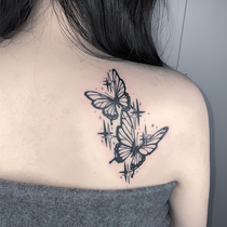 Full RMB15  Stars Butterfly Tattoo Patch Waterproof Female Persistent Emulation Inwind Dark Black Ensemble