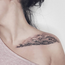Full 15 yuan Japanese wave shoulder flower tattoo sticker waterproof female durable simulation Korean sexy sticker
