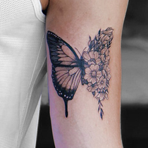 Full 15 yuan butterfly flower tattoo sticker waterproof female lasting simulation Korean sexy dark wind