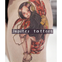 Full 15 yuan Hell Girl tattoo sticker waterproof female lasting simulation tide Korea ins Wind dark system
