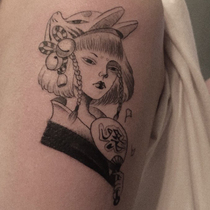 Full 15 yuan Japanese geisha tattoo sticker waterproof female lasting simulation Japanese dark wind Memorial girl