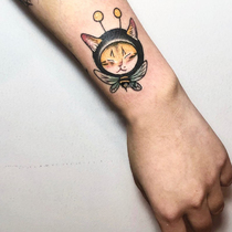 Over 15 yuan bee cat tattoo stickers Waterproof female long-lasting simulation tide cute Korean tattoo stickers