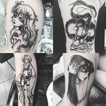 Dark melancholy cartoon Nami flower arm tattoo sticker waterproof female lasting simulation Japanese Korean Fujiang girl