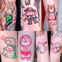 Super cute cartoon cute hipster tattoo stickers waterproof female lasting simulation Korean ins Hyuna wind Net Red dark black