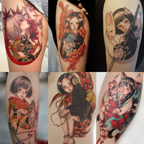 The other shore flower Hell Girl dark tattoo sticker waterproof female lasting simulation geisha cute Korean sexy flower arm