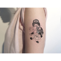 Full 15 yuan wind geisha tattoo stickers waterproof female lasting Japanese simulation disposable photographed by 1