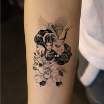 Full 15 yuan crane female warrior tattoo stickers waterproof female long-lasting simulation Japanese Korean shot hair 1
