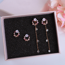 Gold-plated custom high quality Moren rose gold zircon fairy flower earrings earrings temperament earrings earrings