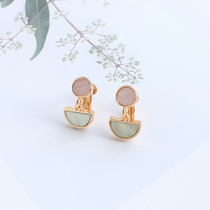 Japan and South Korea sweet small fresh contrast color acetate acrylic earrings earrings Korean temperament no pierced ears ear clip earrings female