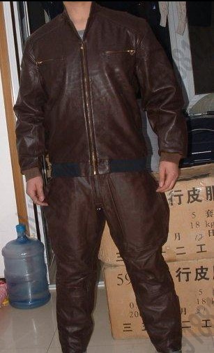 3512 factory production 59 summer flying sheepskin leather clothing (set) leather jacket leather pants leather deck jacket