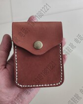 Self-engraved hand-stitched old full cowhide cigarette bag wallet running bag card bag coin bag coin wallet leather bag thick cowhide