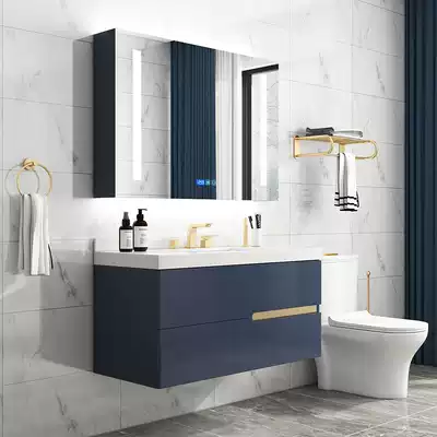 Bathroom light luxury Modern simple marble bathroom cabinet combination Face wash basin Pool Wash basin Powder room