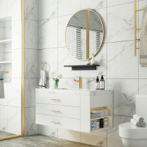 Nordic light luxury bathroom cabinet combination modern simple sink wash basin washbasin cabinet toilet marble wash table
