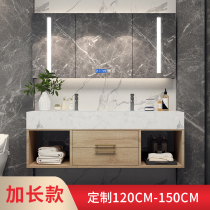 Nordic bathroom cabinet combination bathroom set light luxury marble double basin modern simple toilet wash table customization