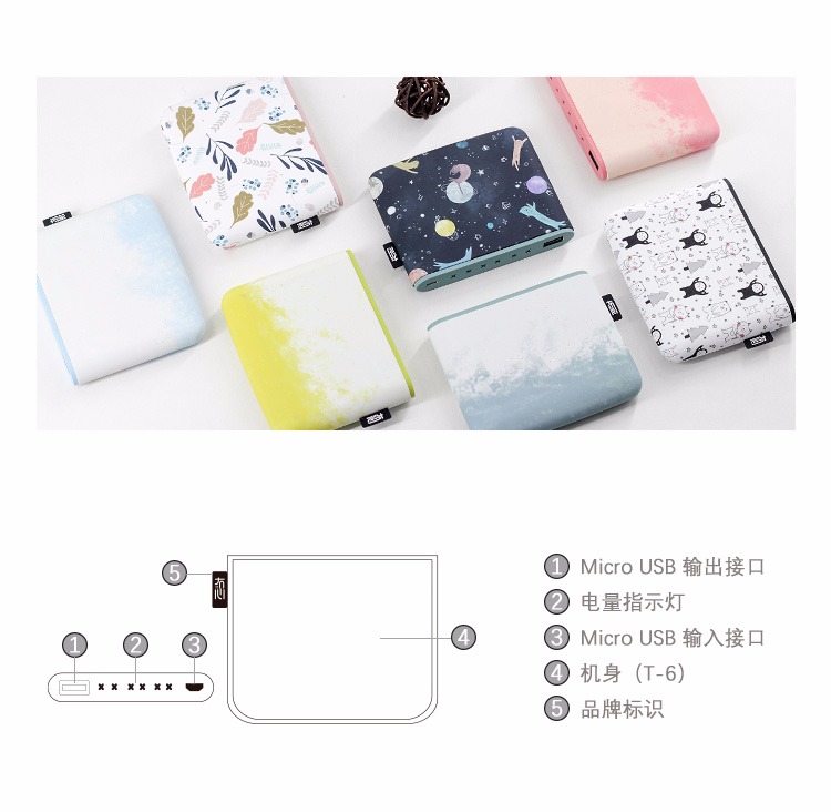Pocket dứa sạc kho báu 10000 mAh siêu mỏng cô gái trái tim di động ins dễ thương siêu dễ thương di động - Ngân hàng điện thoại di động sạc dự phòng redmi 10000