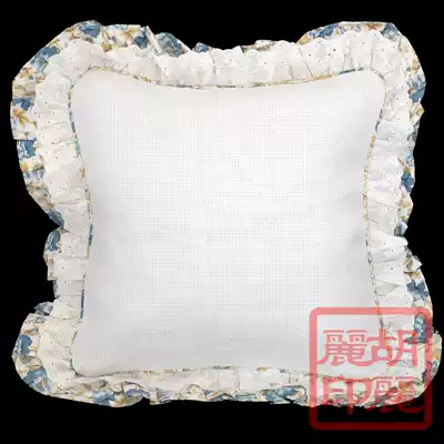 Hu Lili cross stitch●DMC double lace square flower-shaped pillow cushion (11CT medium grid) without core