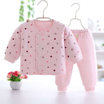 Newborn baby clothes autumn and winter new cotton padded thick warm set baby winter cotton suit split two-piece set