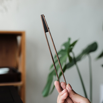 Retro anti-scalding teacup clip copper household Zen Chinese style long and short simple table flag tea tray accessories tea set