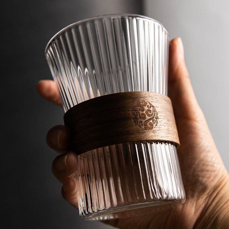 Light luxury hanging ear type coffee cup special glass home water cup tea cup high appearance level milk cup transparent woman summer