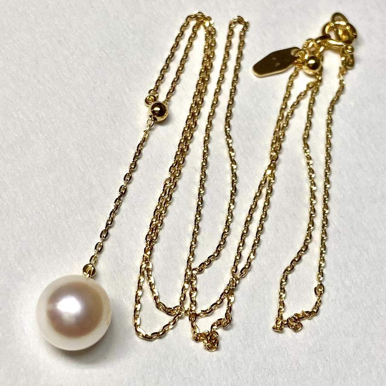 Spring Festival manufacturer Akoya Pearl K18YG8 0 8 5mmY Font Necklace 45cm Certificate New Spring Special υς