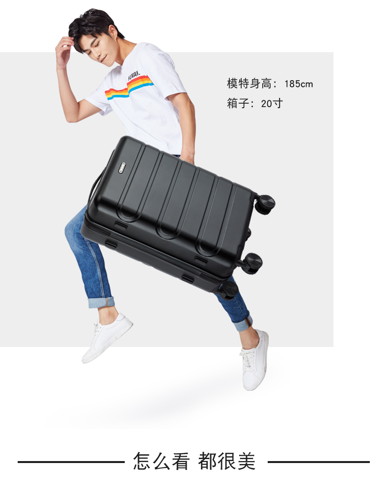 Han hành khách xe đẩy hành lý nam và nữ phiên bản Hàn Quốc của vali bánh xe nhỏ tươi phổ quát in net đỏ khóa mật khẩu nữ vali vải