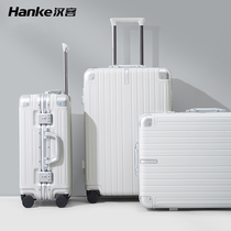 Hanker Aluminum Frame Pull Rod Case Universal Wheels Small Suitcase 20 Inch Male Suitcase Woman 24 Large capacity Password Leather Case