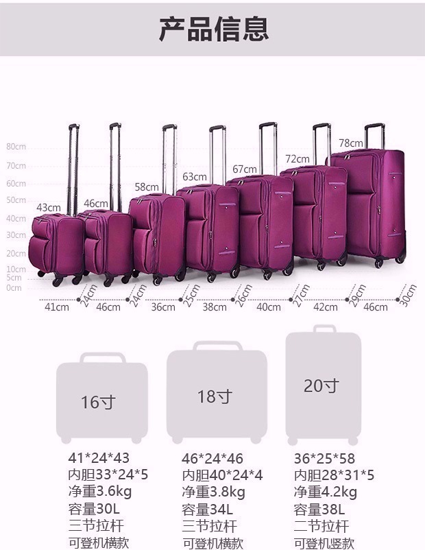 HanKe Hanke 22 inch phổ wheel trường hợp xe đẩy Oxford vải vali mật khẩu hành lý hộp 20 inch nội trú chassis vali xiaomi passport