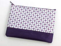  Nikko Mitsukoshi Department store dazzle purple style geometric pattern diamond grid cosmetic bag Cottage storage and finishing bag
