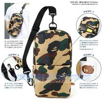  ●Japanese magazine appendix new trendy brand ape monkey camouflage padded retractable shoulder bag chest bag