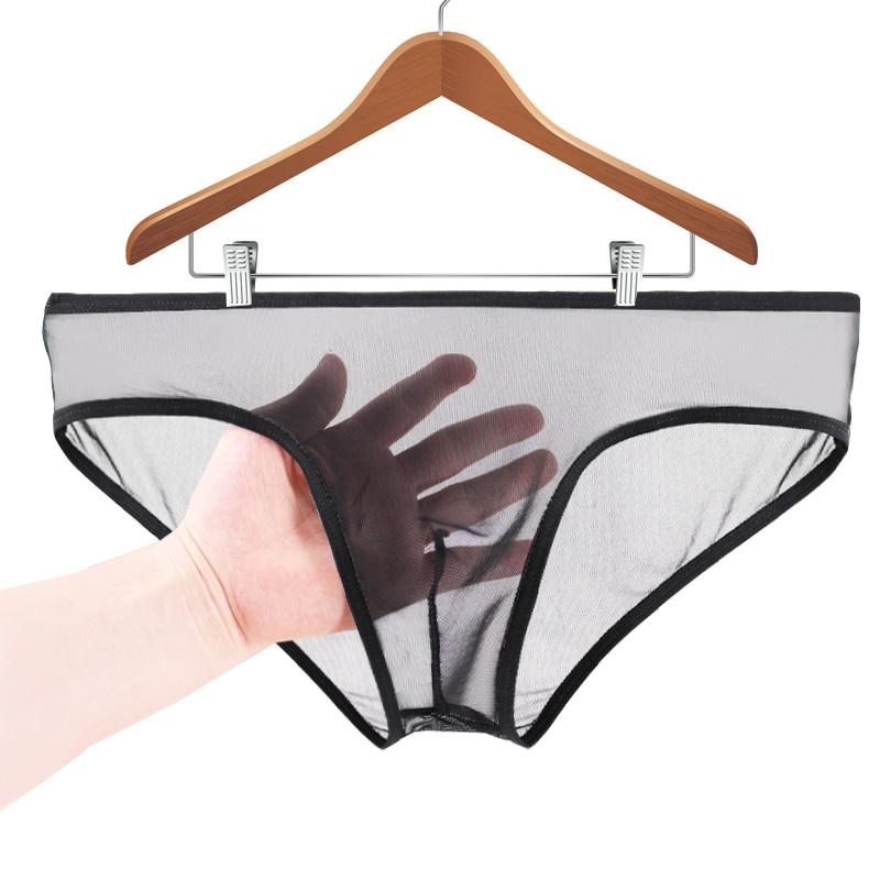 Men's underwear sexy underwear men's trigone pants ultra-thin mesh full-transparent underwear low-waist U-convex air pants