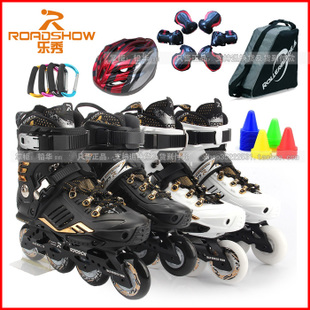 Straight Row Wheel Music Show RX6 Wheels Skating Shoes Ice Skates Dry Ice Adult Men And Women Wheels Sliding Flat Flower Shoes