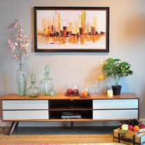 Nordic style architectural composition painting Abstract architectural painting Background wall large decorative painting Framed painting Foyer painting