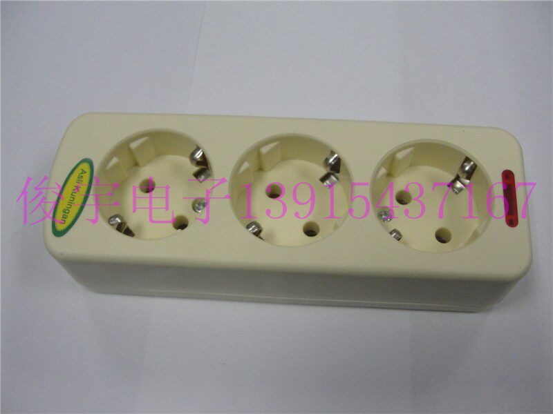 Manufacturer Direct Sale Three European-style Eurosign sockets Wireless with lamp row insertion line platoon