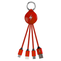 Three-in-one keychain light-emitting data cable Android typec suitable for Apple one-to-three charging cable custom logo