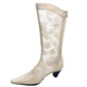 ເກີບຜູ້ຍິງ Vintage retro fashion mesh lace translucent high boots vintage thunderbolt 5-point heel boots