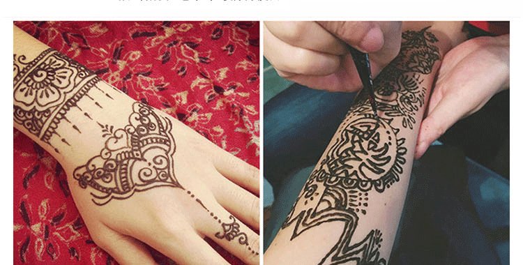 Tattoo kem bền không thấm nước bán vĩnh viễn dán hình xăm cho nam giới và phụ nữ cơ thể sơn Ấn Độ Henna kem Hannah đen hình xăm dán tattoo