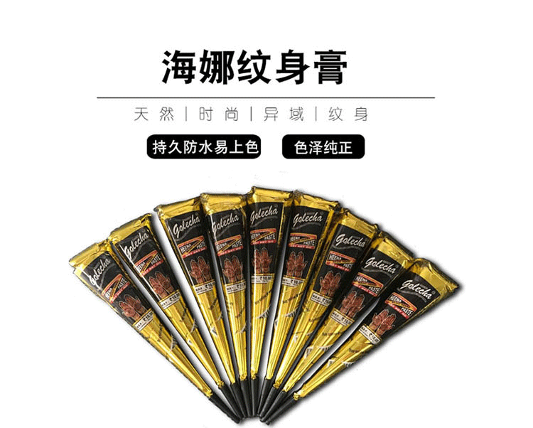 Tattoo kem bền không thấm nước bán vĩnh viễn dán hình xăm cho nam giới và phụ nữ cơ thể sơn Ấn Độ Henna kem Hannah đen hình xăm dán tattoo