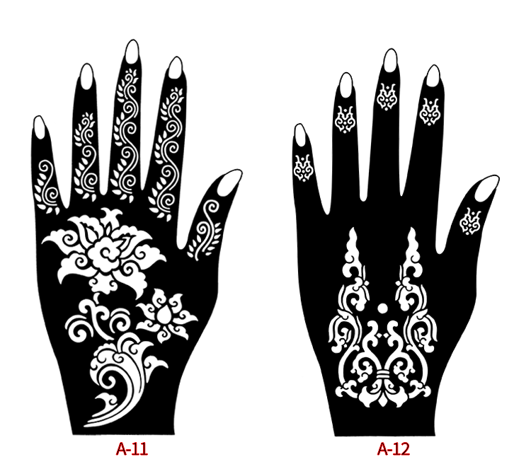 Tay xăm tay Ấn Độ sơn Hannah Henna tattoo body painted hollow bán vĩnh viễn mẫu template hình dán tattoo mini