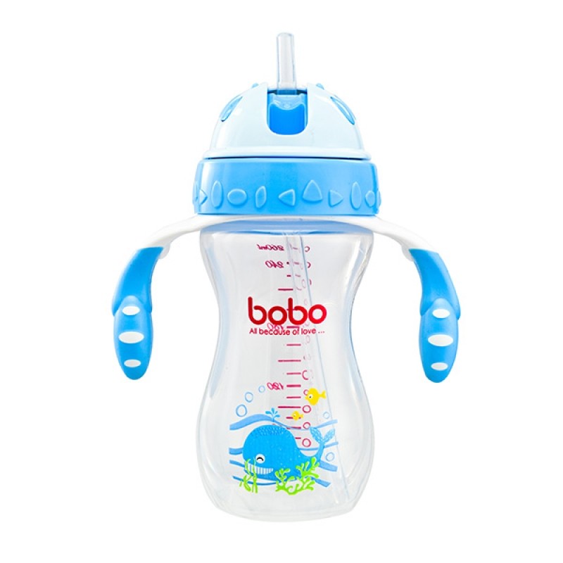 乐友孕婴童乐儿宝一瓶两用学饮杯蓝色260ml 儿童宝宝水杯学饮杯