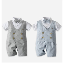 Year Old Male Treasure Gown Suit Gentleman Short Sleeve Kilogramme Two Suits Photographic Photo Costumes