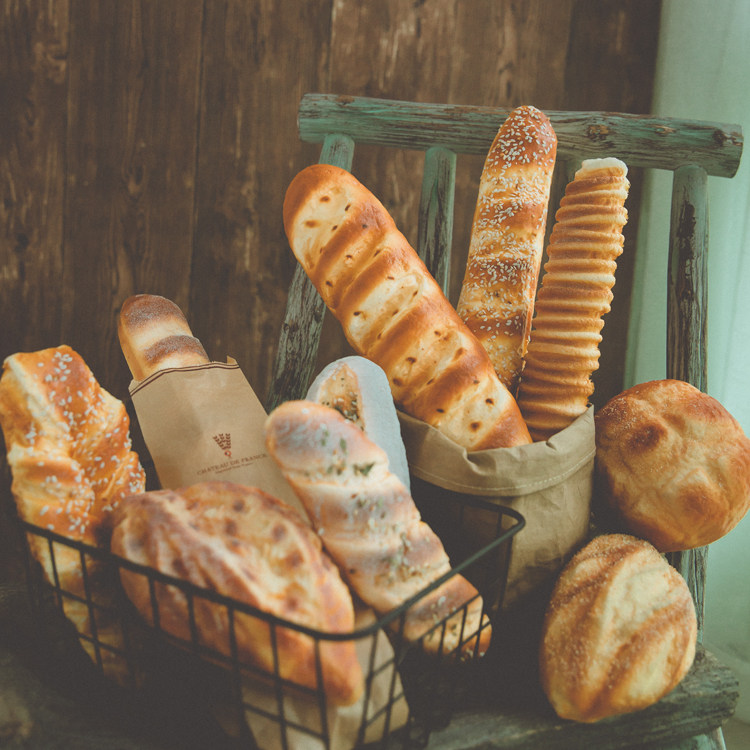 Taiwan simulation bread French baguette slow bounce realistic toast burger photography props