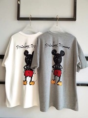 米奇印花短袖T恤女磨毛秋冬韓版寬鬆ins