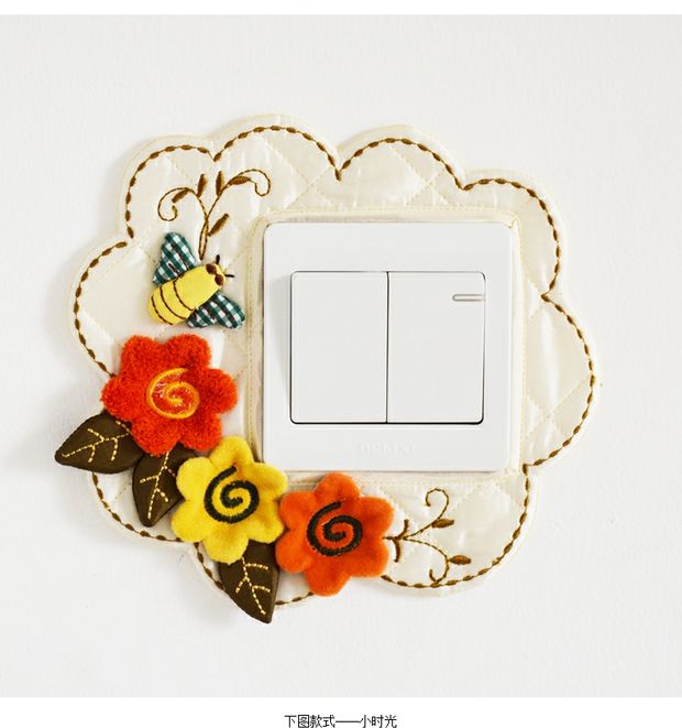 Creative vải thủ công tắc ống lót gắn liền với tường lửa trang trí tường công tắc bảo vệ bụi che dán tắc tối giản hiện đại - Bảo vệ bụi giá áo điều hòa