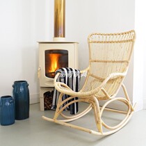 Nordic Rattan Chair Adults Home Rocking Chair Balcony Deckchair Rattan Chair Lunchtime Elderly Carefree Chair Sloth Chair Folk